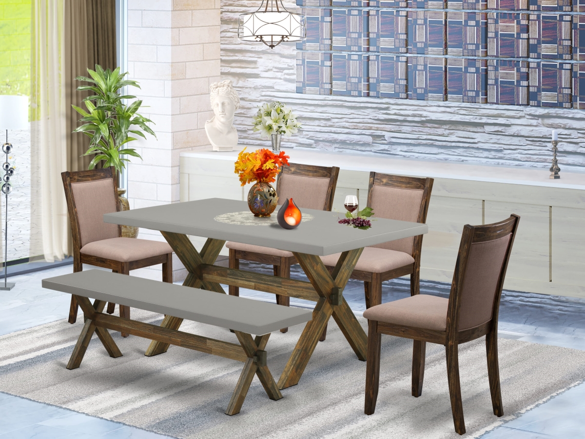 X796MZ748-6 Dining Set, Multi-Color - 4 Dining Chairs - 6 Piece