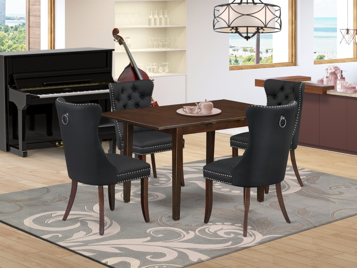 PSDA5-MAH-12 Kitchen Table Set Contains A Rectangle Dining Table with Removable Leaf & 4 Parson Chairs, Mahogany - 5 Piece