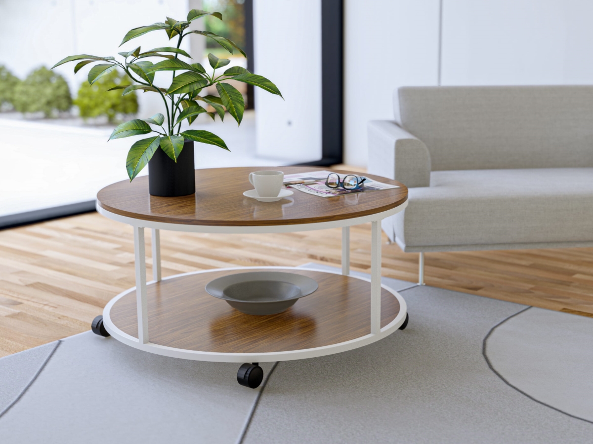 HRCTW01 Harley Round Coffee Table for Living Room, White
