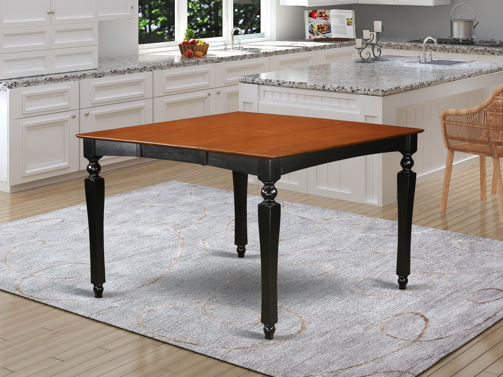 CHT-BLK-TL Century Modern Table with Cherry Square Tabletop, Black & Cherry