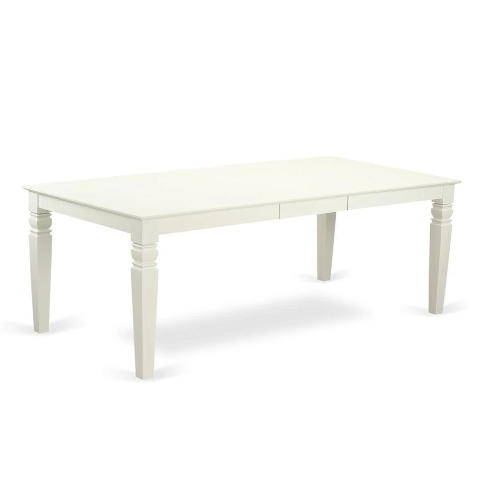 LGT-LWH-TL Logan Dining Table with Wood Seat, Linen White