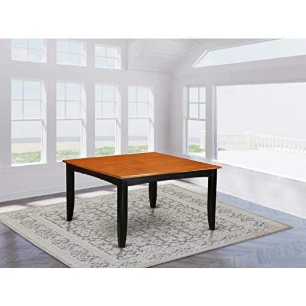 PFT-BLK-TL Square Table with 18 in. Butterfly Leaf, Black & Cherry