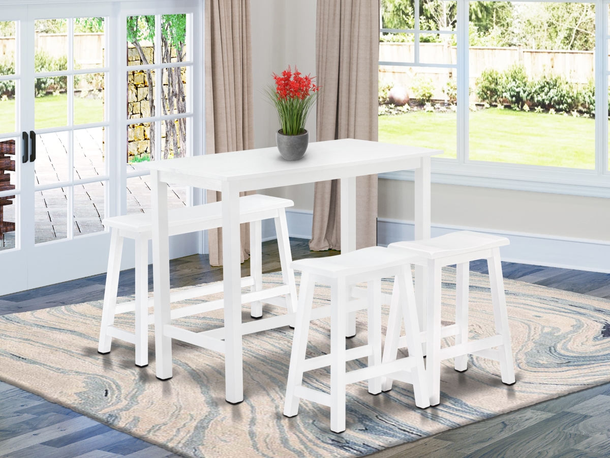 KATY4-WBW-W Dining Set Contains A Dining Table, Wire Brushed Bright White - 4 Piece