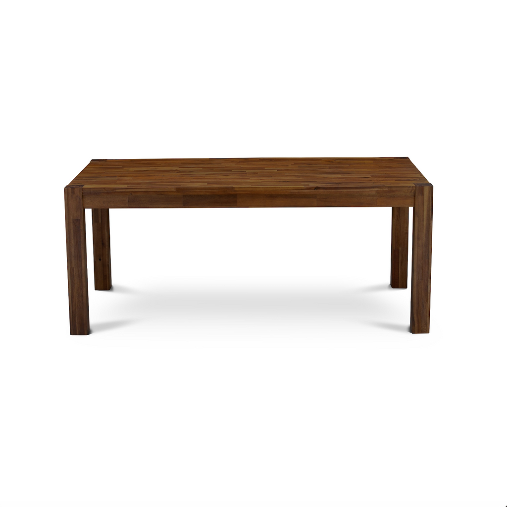 LMDA5-0N-T32 Dining Set Contains A Rectangle Rustic Wood Kitchen Table & 4 Chairs, Walnut - 5 Piece