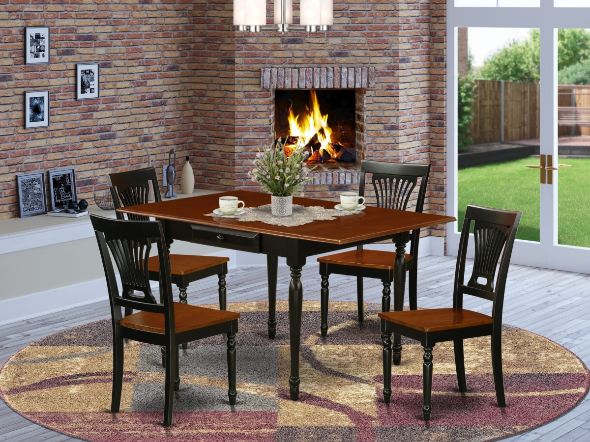 MZPV5-BCH-W Seamless Style Dining Set, Black & Cherry