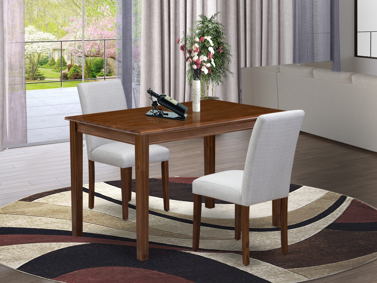 YAAB3-AWA-05 Dining Set Consist of A Rectangle Table & 2 Parson Chairs, Antique Walnut - 3 Piece