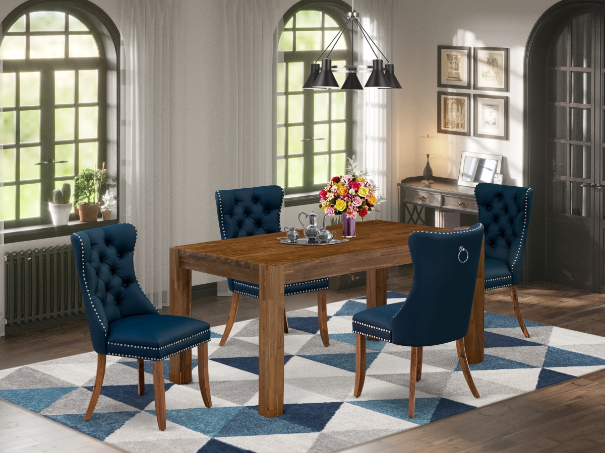 CNDA5-0N-T29 Dining Set, Natural Walnut - Sandblasting Antique Walnut - 5 Piece