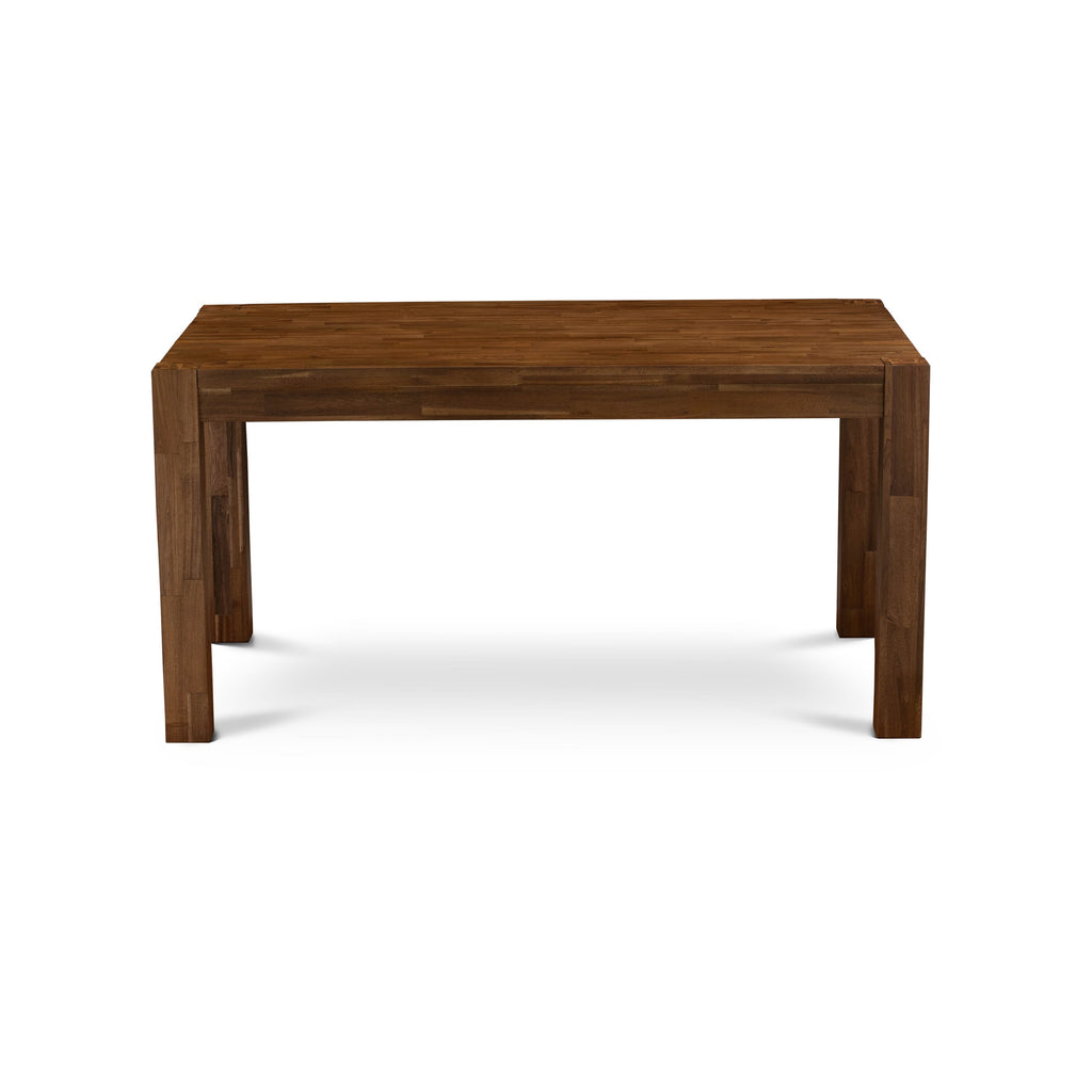 CNDA5-0N-T32 Dining Set, Natural Walnut - A Rectangle Rustic Wood Kitchen Table & 4 Chairs - Sandblasting Antique Walnut - 5 Piece
