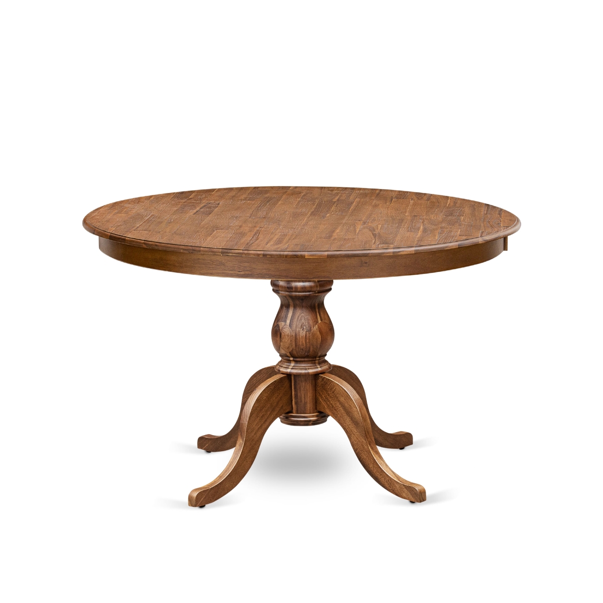 FE6-0N-TP Round Breakfast Table with Round Tabletop & Elegant Pedestal Base - Antique Walnut
