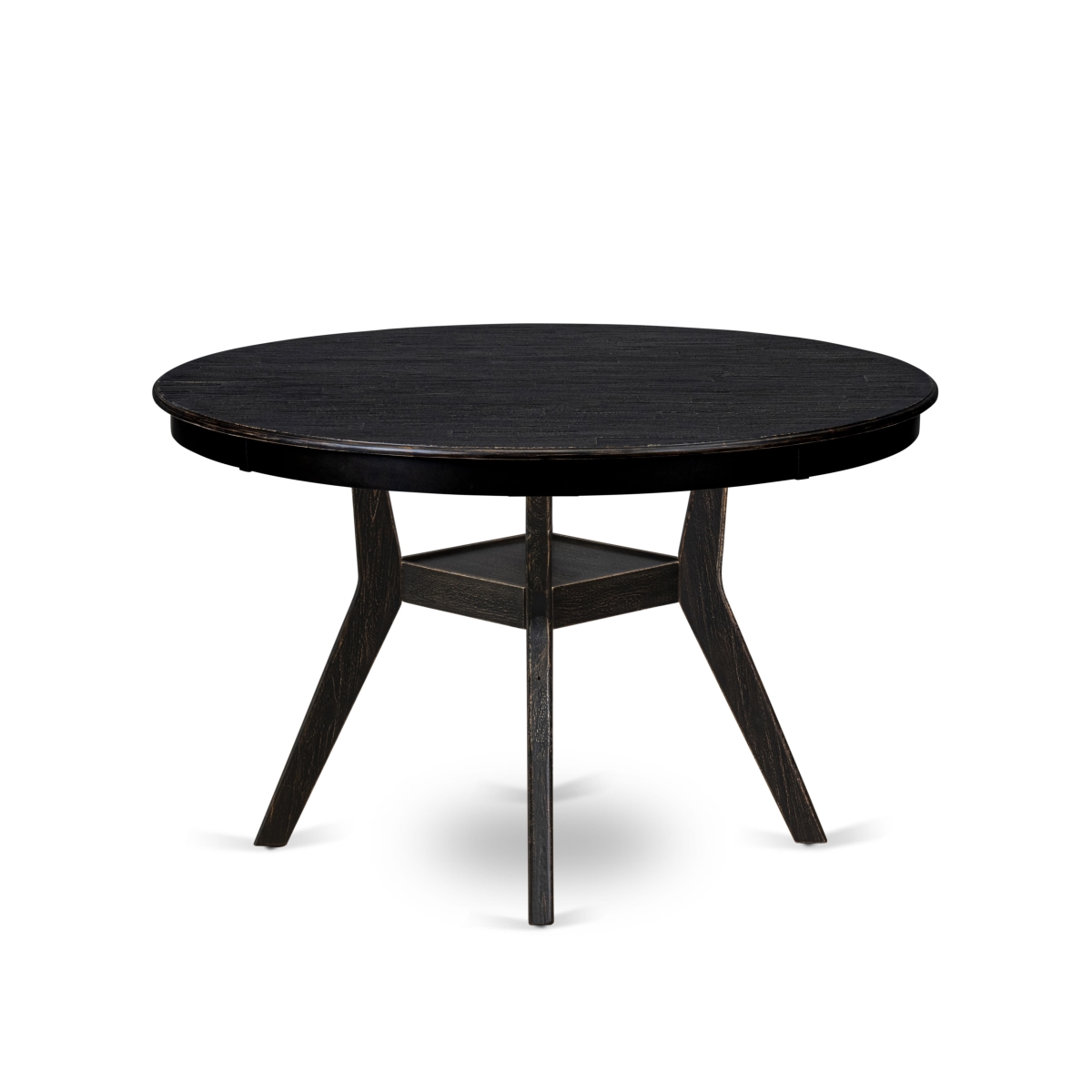 FE8-11-TP Mid-Century Kitchen Table with Round Tabletop & Stylish Pedestal Base - Antique Walnut