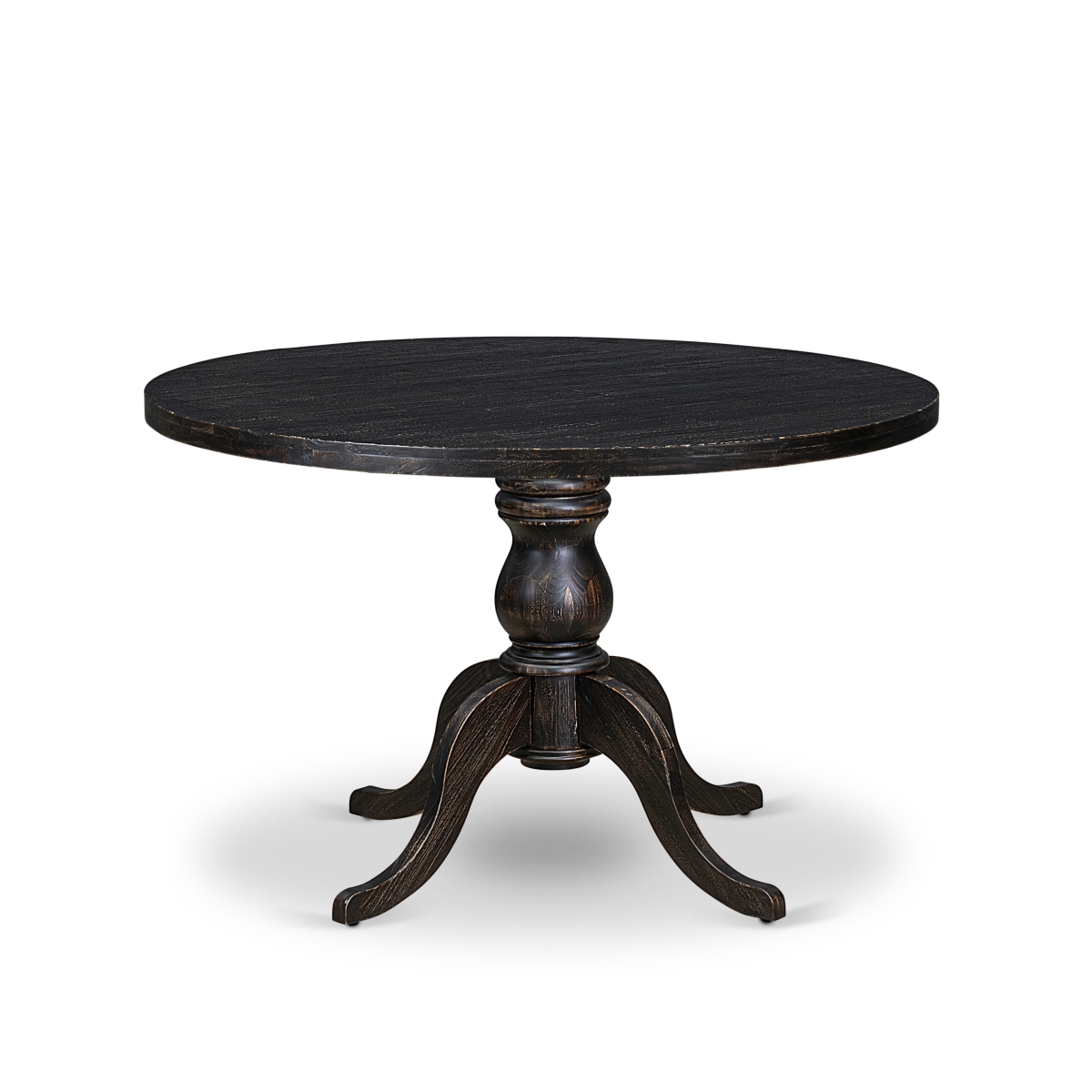 IR6-11-TP A Dining Table with A Round Tabletop & Stylish Pedestal - Sand Blasted Black Finish