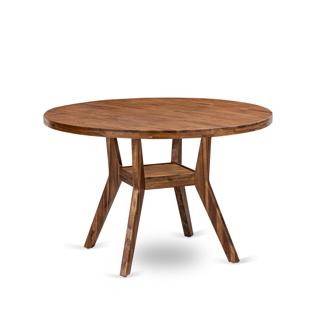 IR8-0N-TP A Modern Dining Table with A Round Tabletop & Stylish Pedestal - Antique Walnut Finish