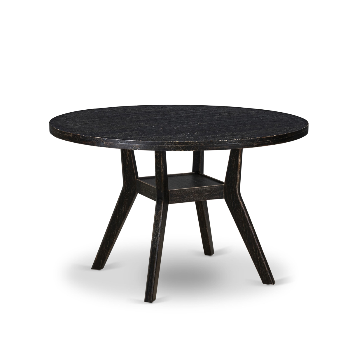 IR8-11-TP A Dinner Table with A Round Tabletop & Stylish Pedestal - Sand Blasted Black Finish