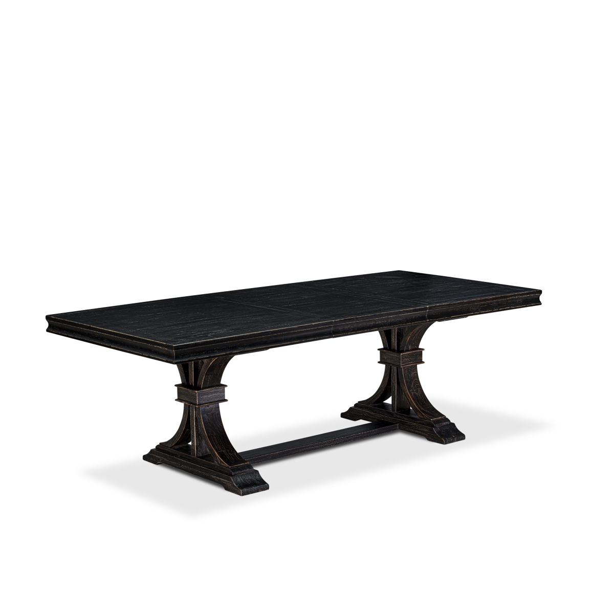 LET-SBB-TP A Mid-Century Dining Table with Removable Rectangular Tabletop - Sand Blasting Black Finish