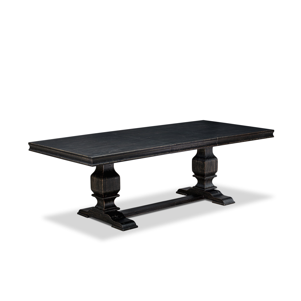 LKT-SBB-TP A Wooden Dining Table with Removable Rectangular Tabletop - Sand Blasting Black Finish