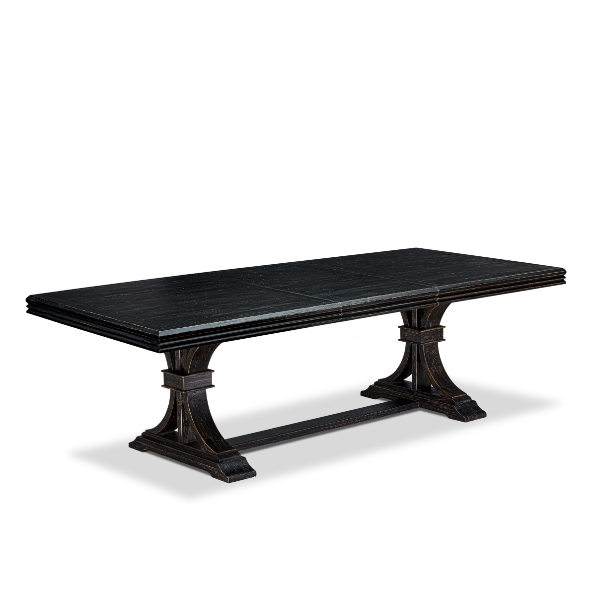 NET-SBB-TP A Mid-Century Kitchen Table with Removable Rectangular Tabletop - Sand Blasting Black Finish