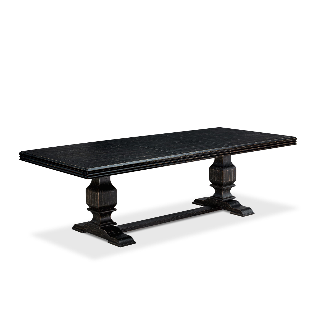 NKT-SBB-TP A Wooden Dining Room Table with Removable Rectangular Tabletop - Sand Blasting Black Finish