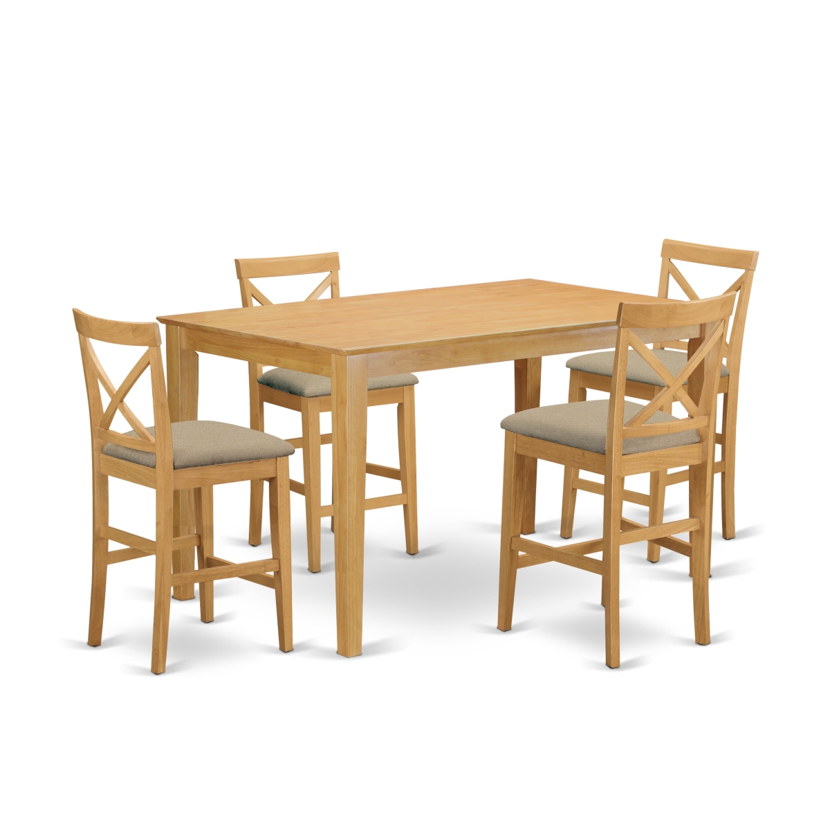 CAPU5H-OAK-C 5 Piece Dining Set Includes 4 Dining Room Chairs & A Kitchen Table.