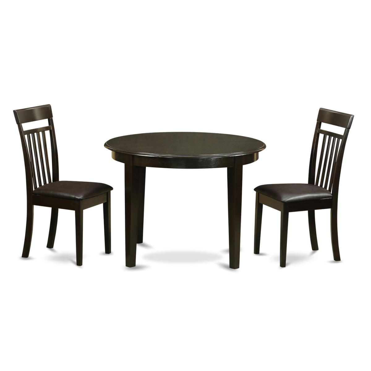 Picture of East West Furniture BOCA3-CAP-LC Small Kitchen Table & 2 Dinette Chairs, Cappuccino