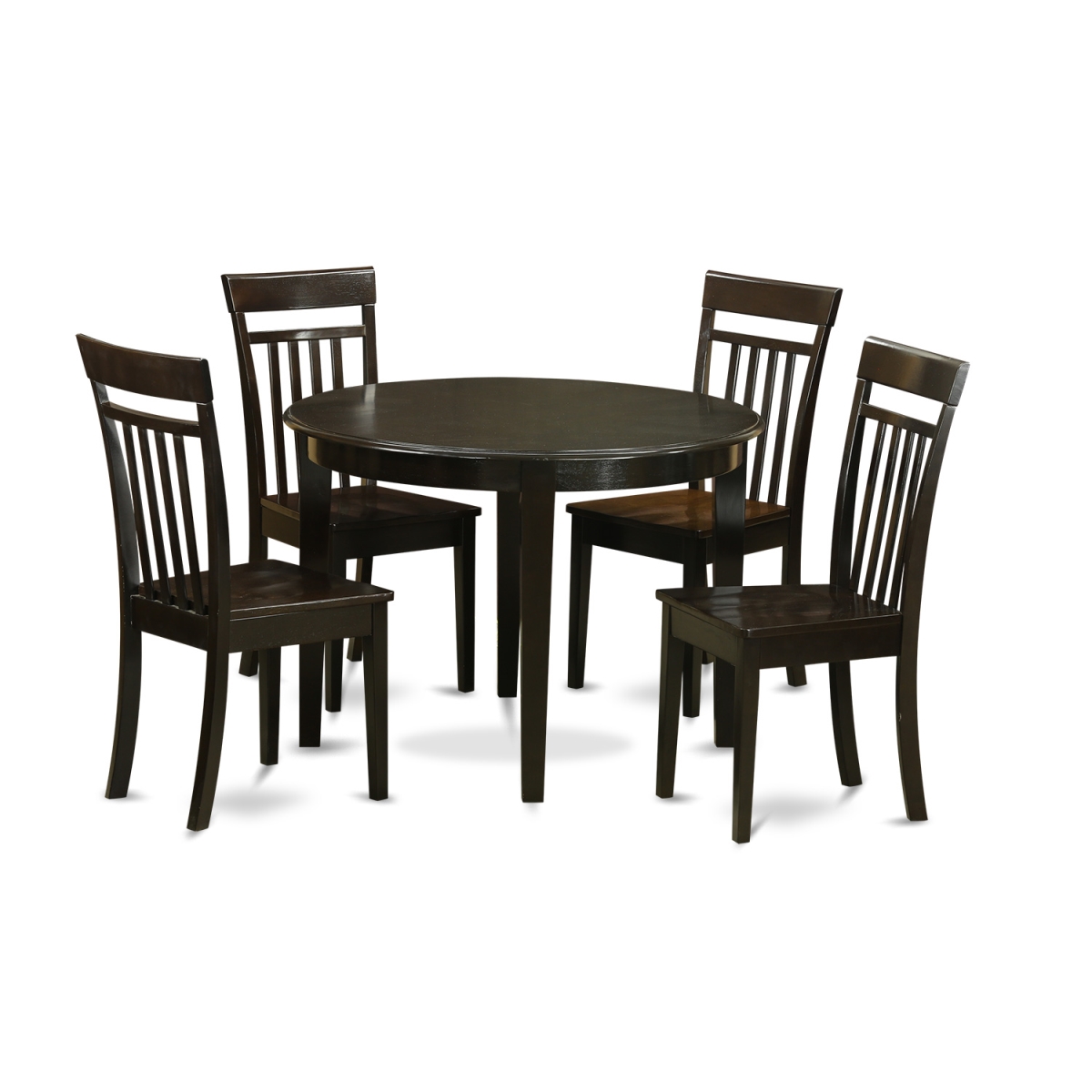BOCA5-CAP-W Kitchen Nook Dining Kitchen Table & 4 Chairs, Cappuccino