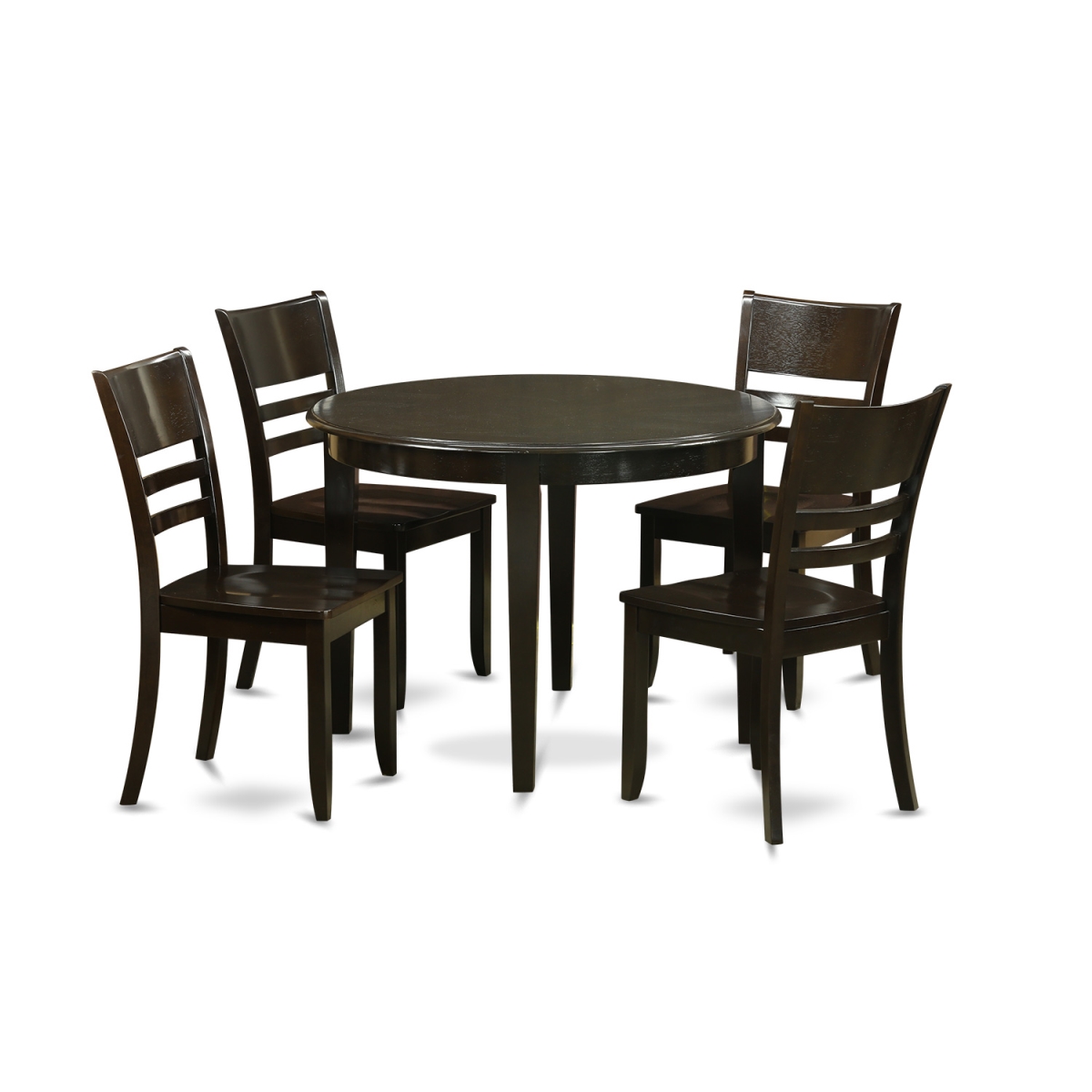 BOLY5-CAP-W Small Kitchen Dining Table & 4 Chairs, Cappuccino