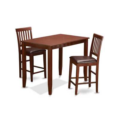 Counter Height Table & 2 Kitchen Chairs, Mahogany