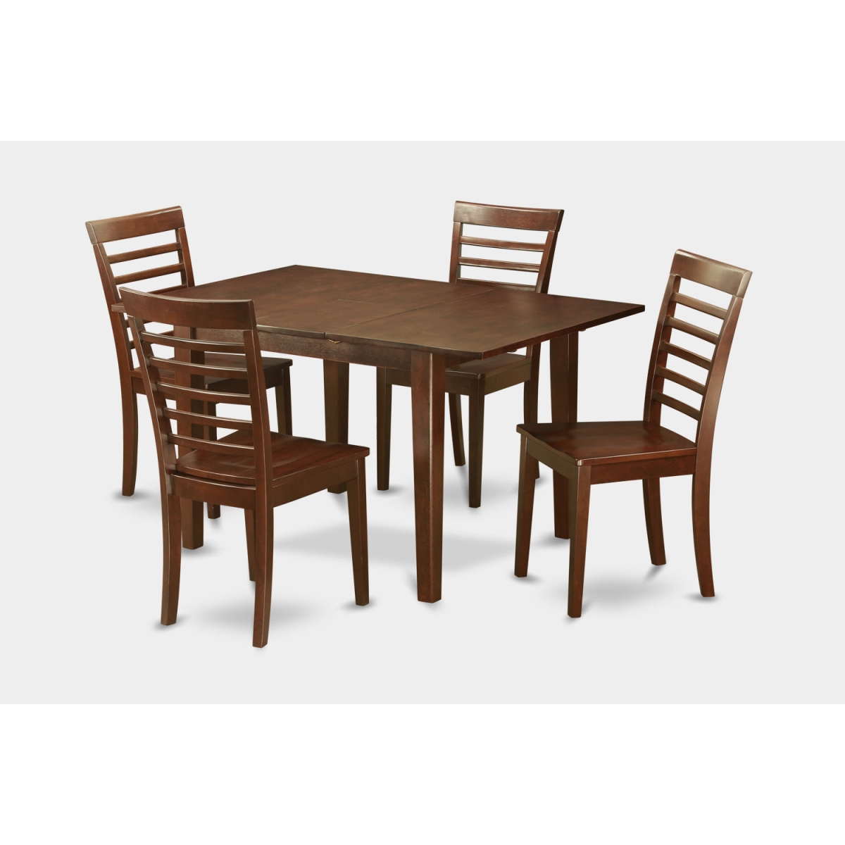 Kitchen Dinette Small Table & 4 Chairs, Mahogany