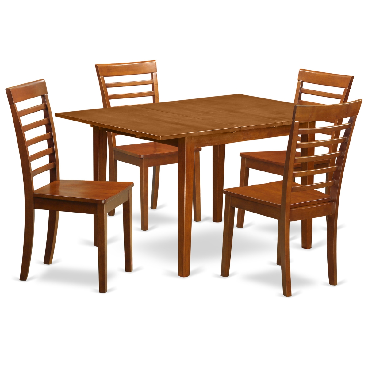 Small Spaces Dining Tables & 4 Kitchen Chairs, Saddle Brown