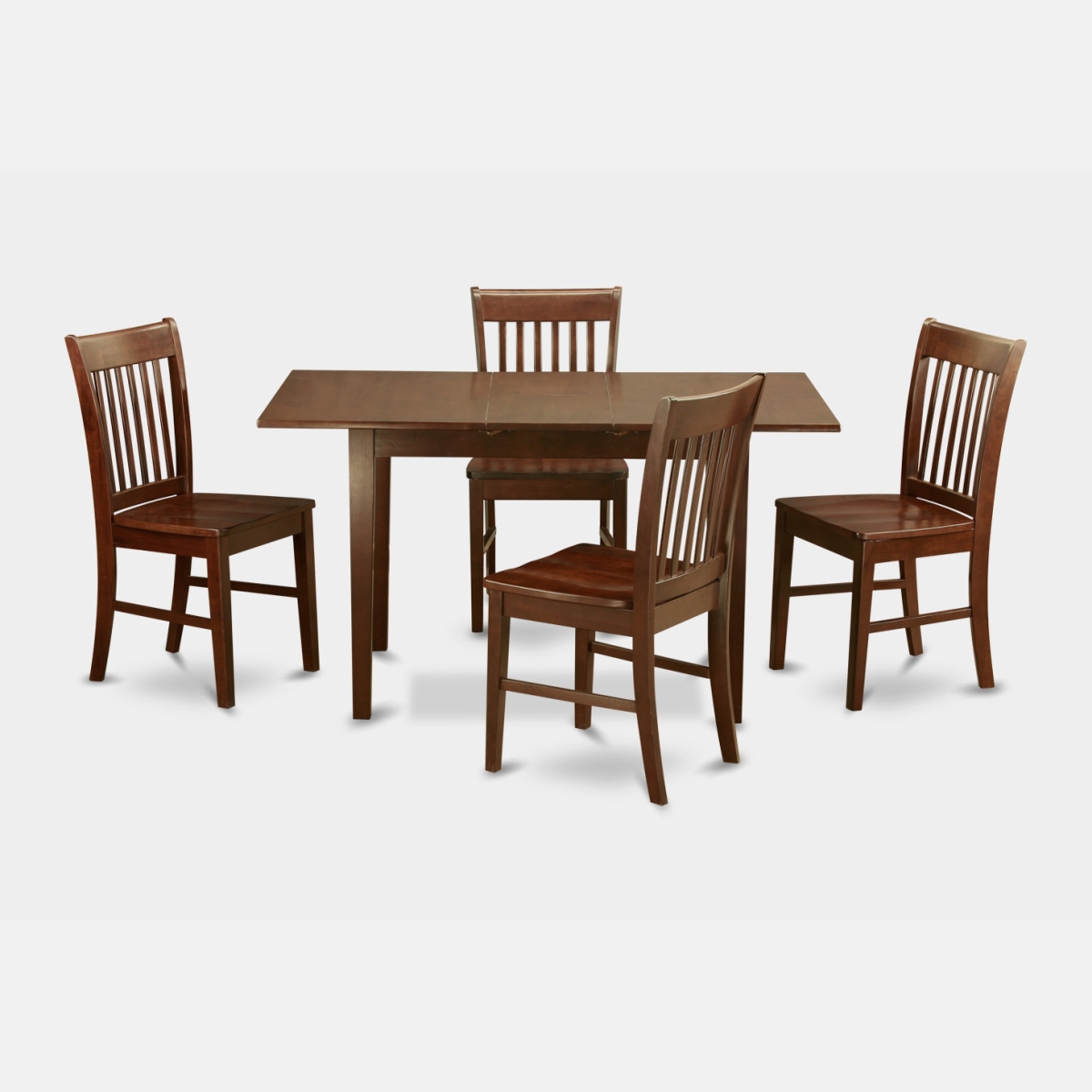 Small Kitchen Table with 12 in. Leaf & 4 Dining Room Chairs