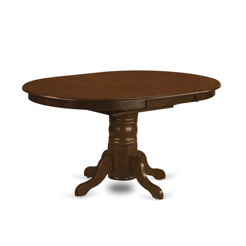 KET-ESP-TP 42 x 60 in. Kenley Oval Single Pedestal Oval Dining Table with 18 in. Butterfly Leaf
