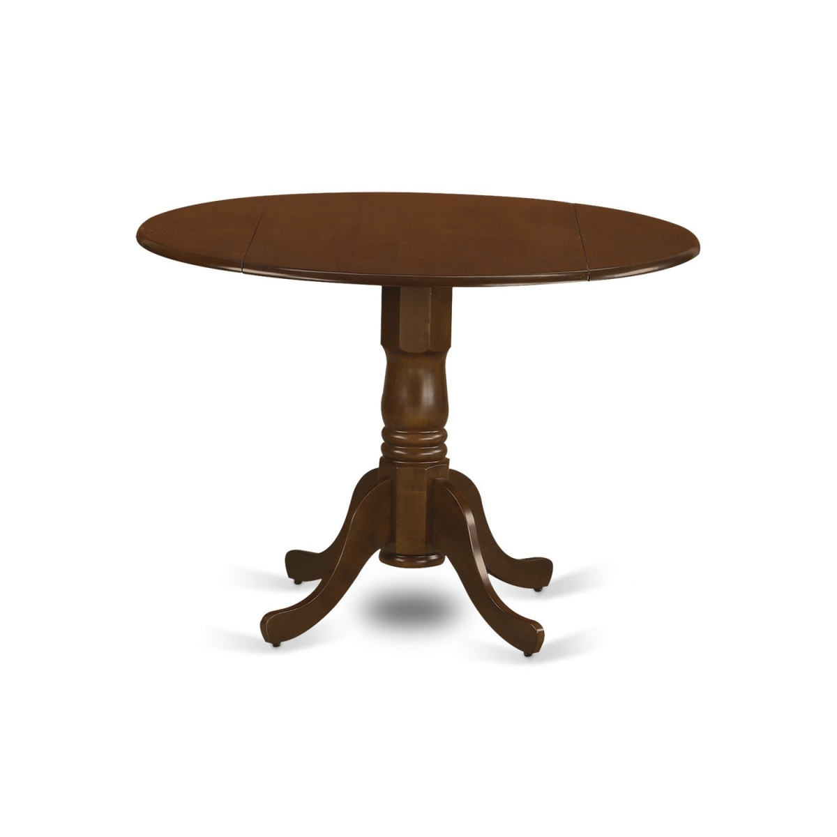 DLT-ESP-TP Dublin Round Table with Two 9 in. Drop Leaves in Saddle Brown Finish