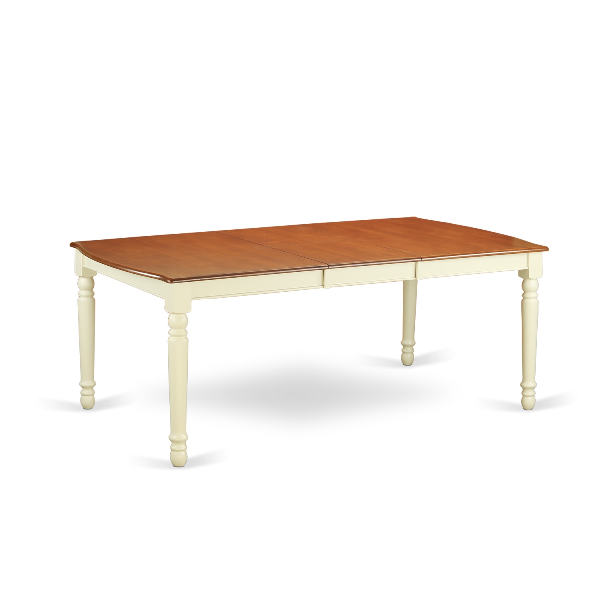 DOT-WHI-T Dover Dining Room Table with 18 in. Butterfly Leaf in. Buttermilk & Cherry Finish
