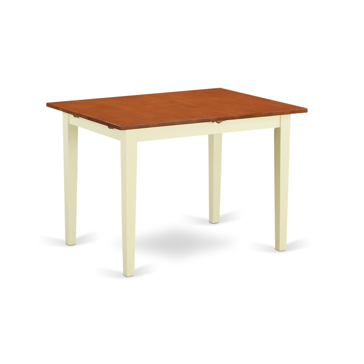 NFT-WHI-T Norfolk Rectangular Table with 12 in. Butterfly Leaf in. Buttermilk & Cherry Finish