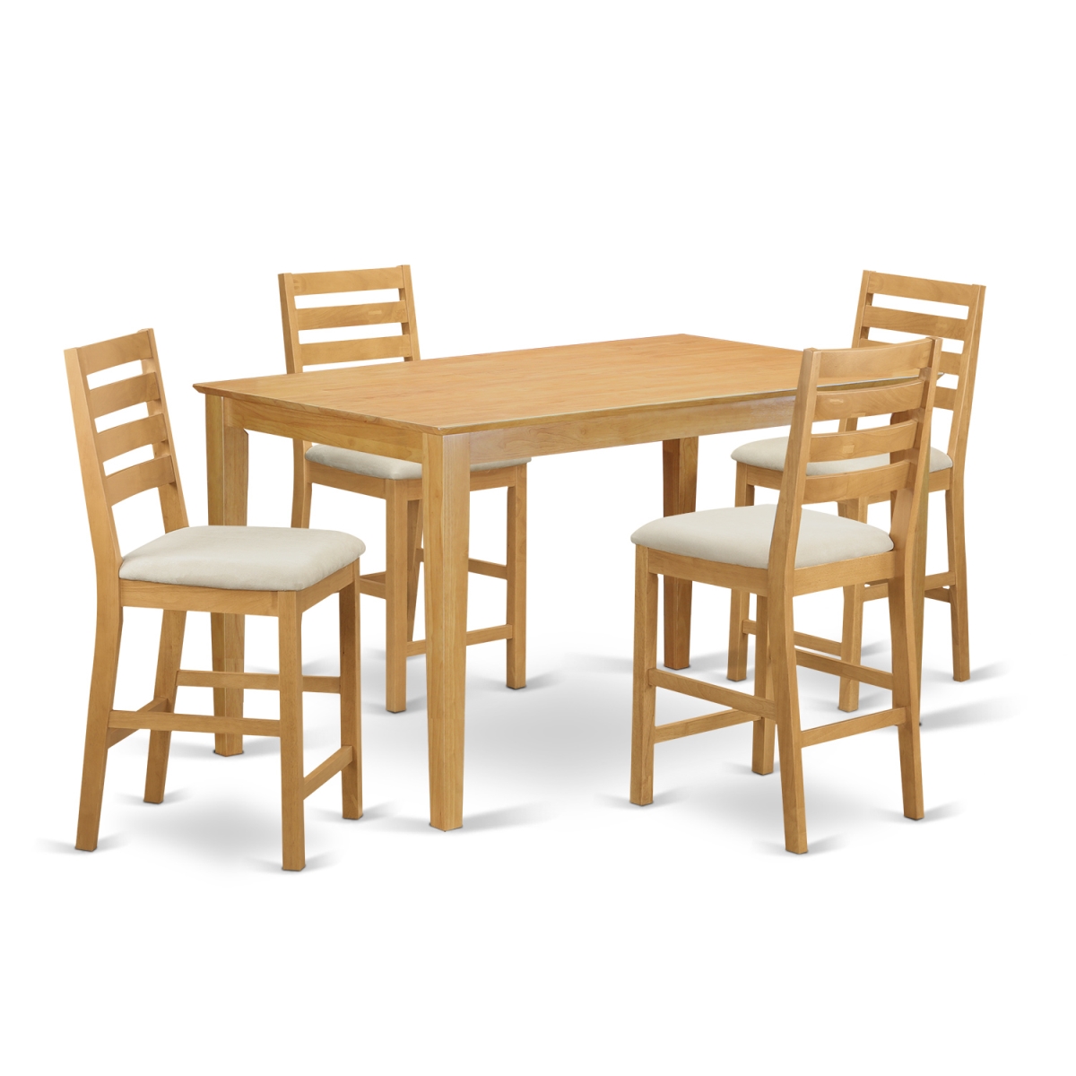 Counter Height Pub Table & Chair & 4 Stool, Oak