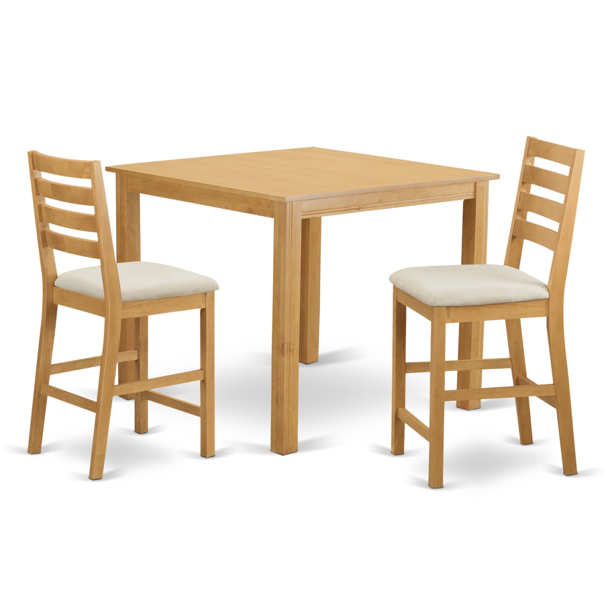 Counter Height Dining Pub Table & 2 Stool, Oak
