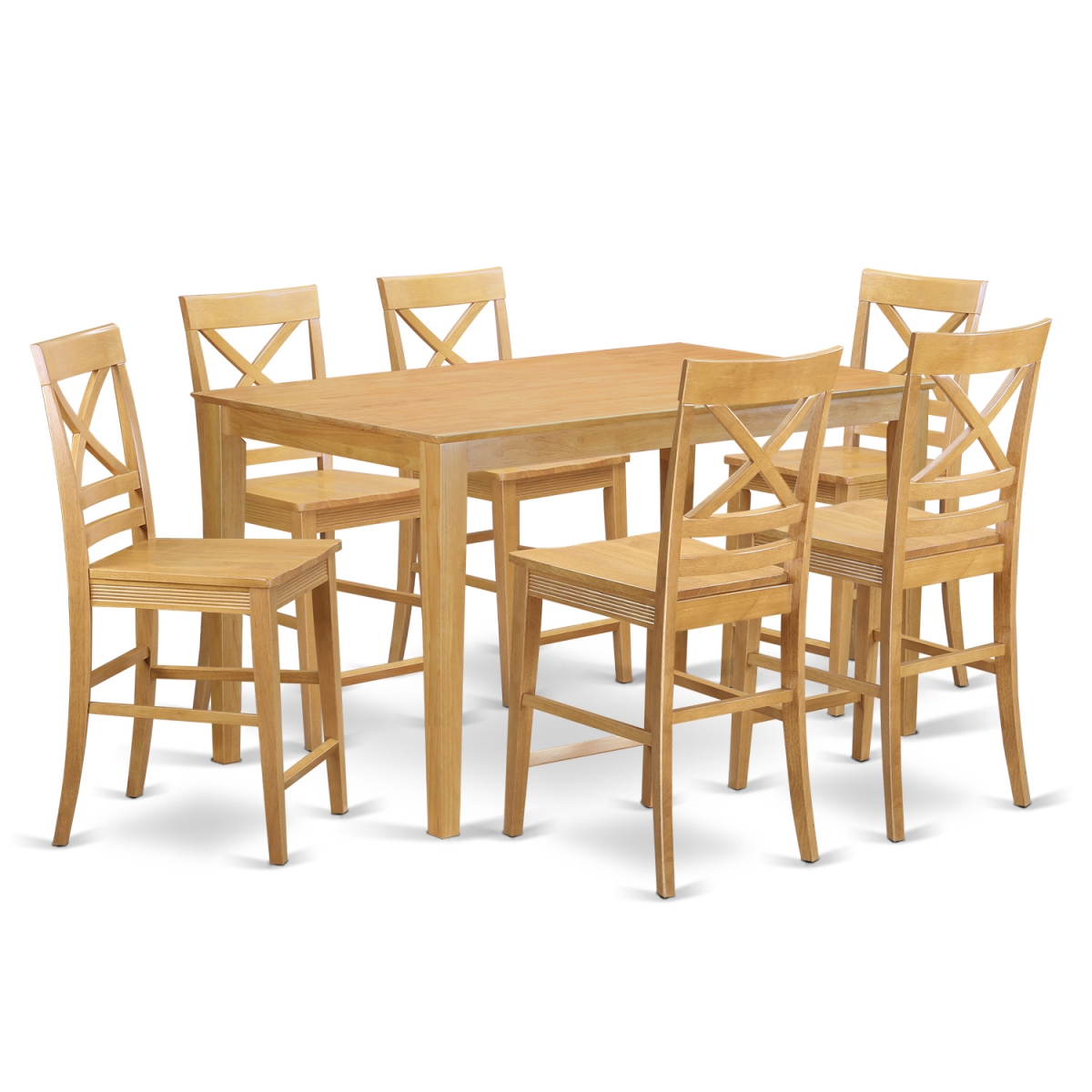 Counter Height Table & 6 Stool, Oak