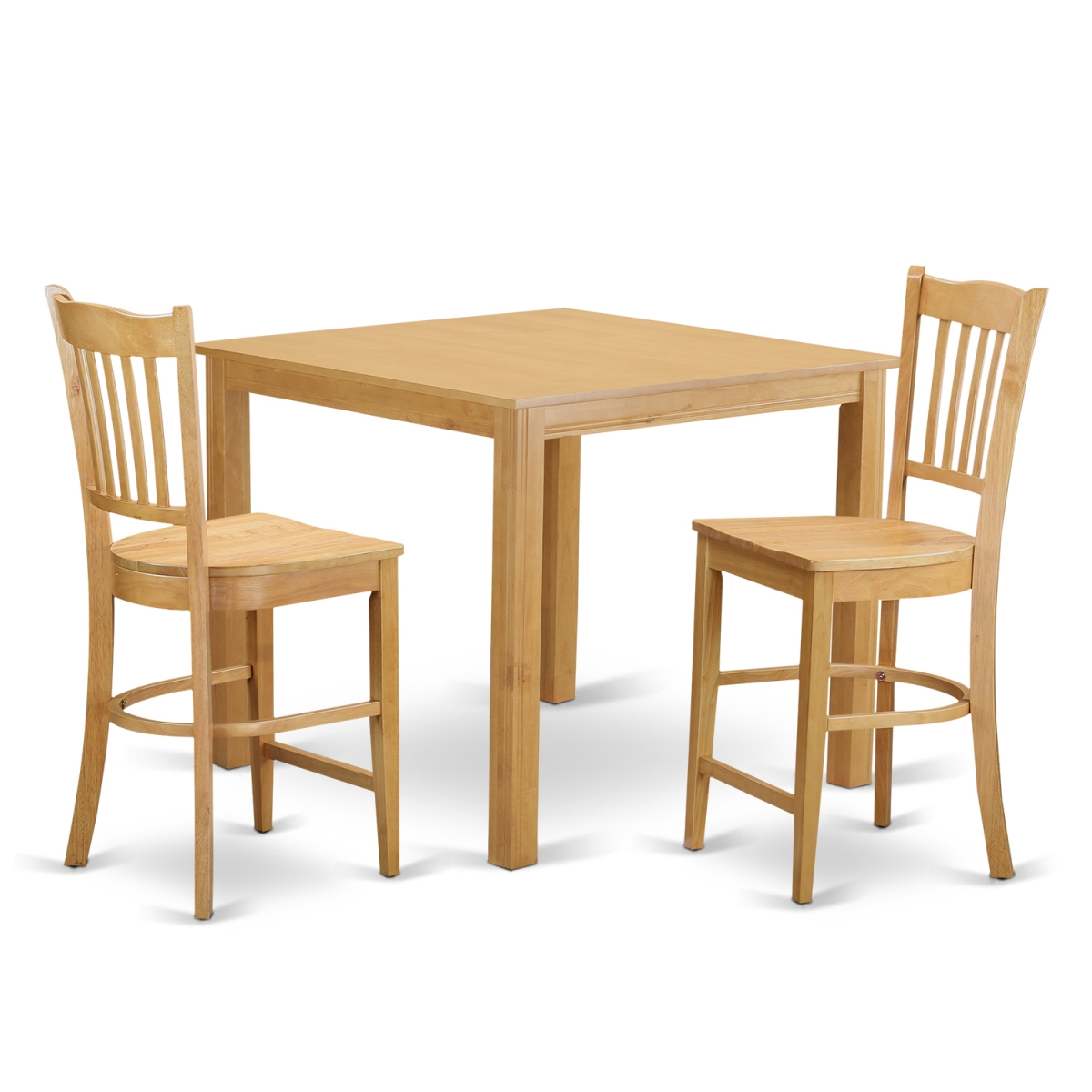Cafe Counter Height Dining Table & 2 Chairs, Oak