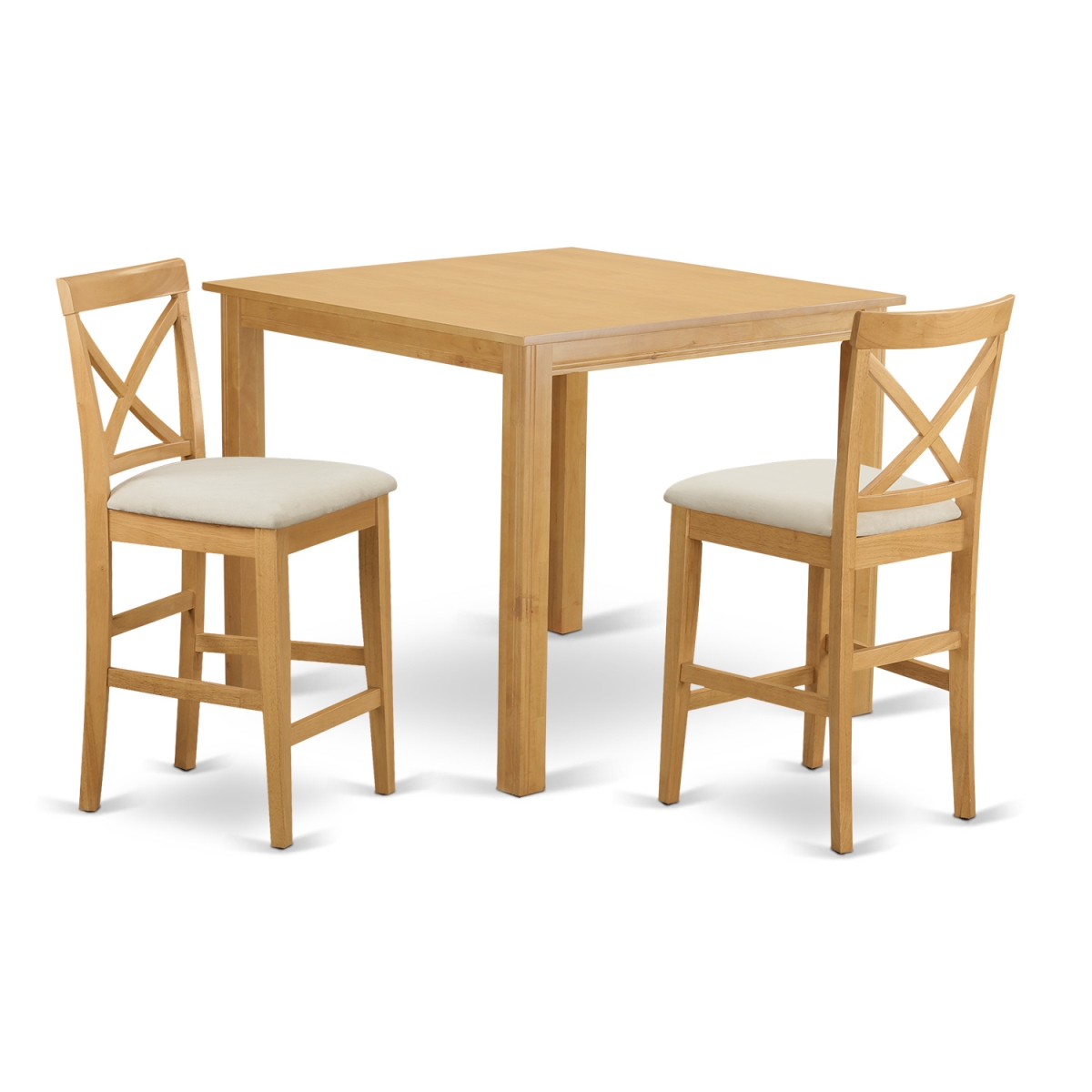 Counter Height Pub Dining Room Table & 2 Chair - Oak