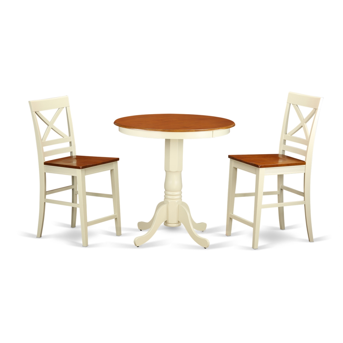 Eden Counter Height Dining Table & 2 Stool, White Finish