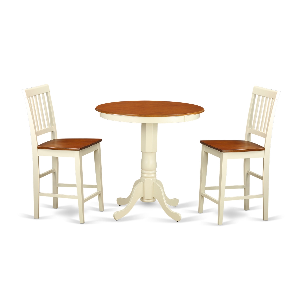 Picture of East West Furniture EDVN3-WHI-W Counter Height Dining Table & 2 Stool, White Finish