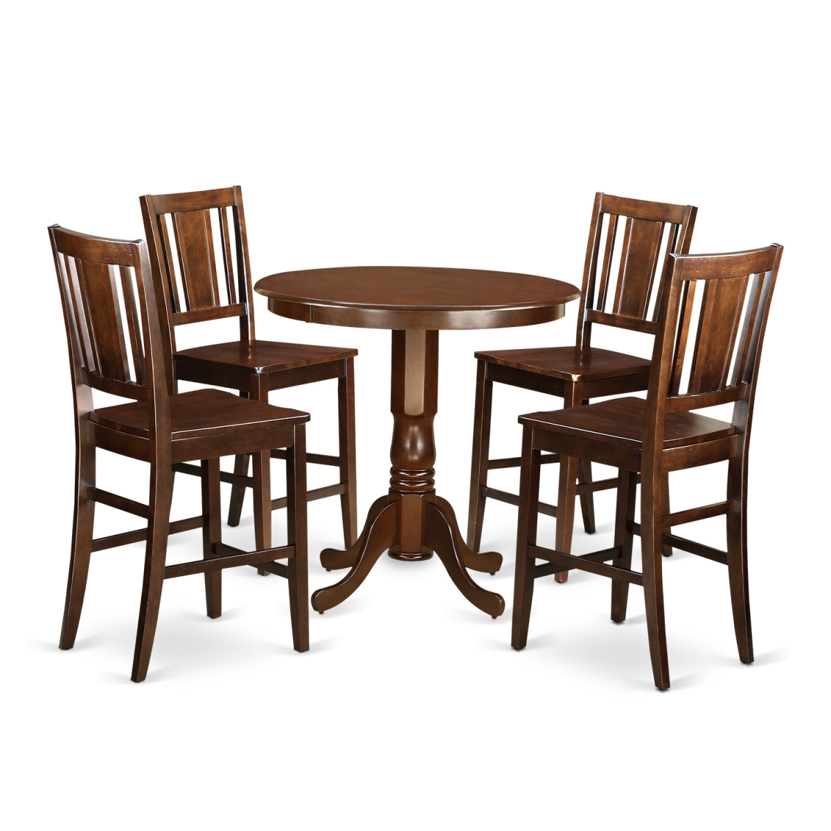 Counter Height High Table & 4 Dinette Chairs, Jackson