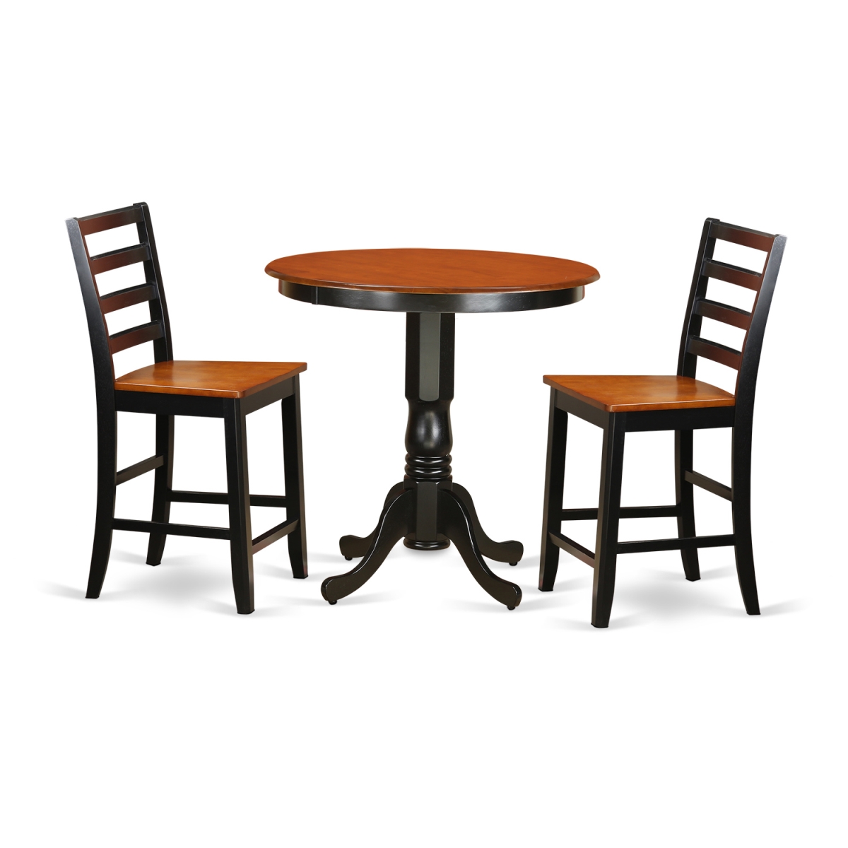 Counter Height Table & 2 Kitchen Chairs, Black Finish