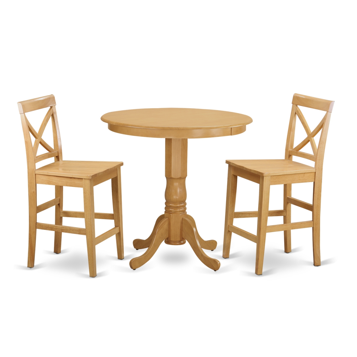 Dining Counter Height Room Table & 2 Bar Stools, Oak
