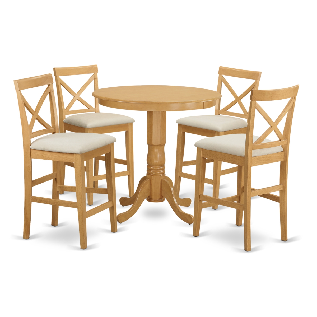 Jackson Dining Counter Height Pub Table & 4 Stool, Oak