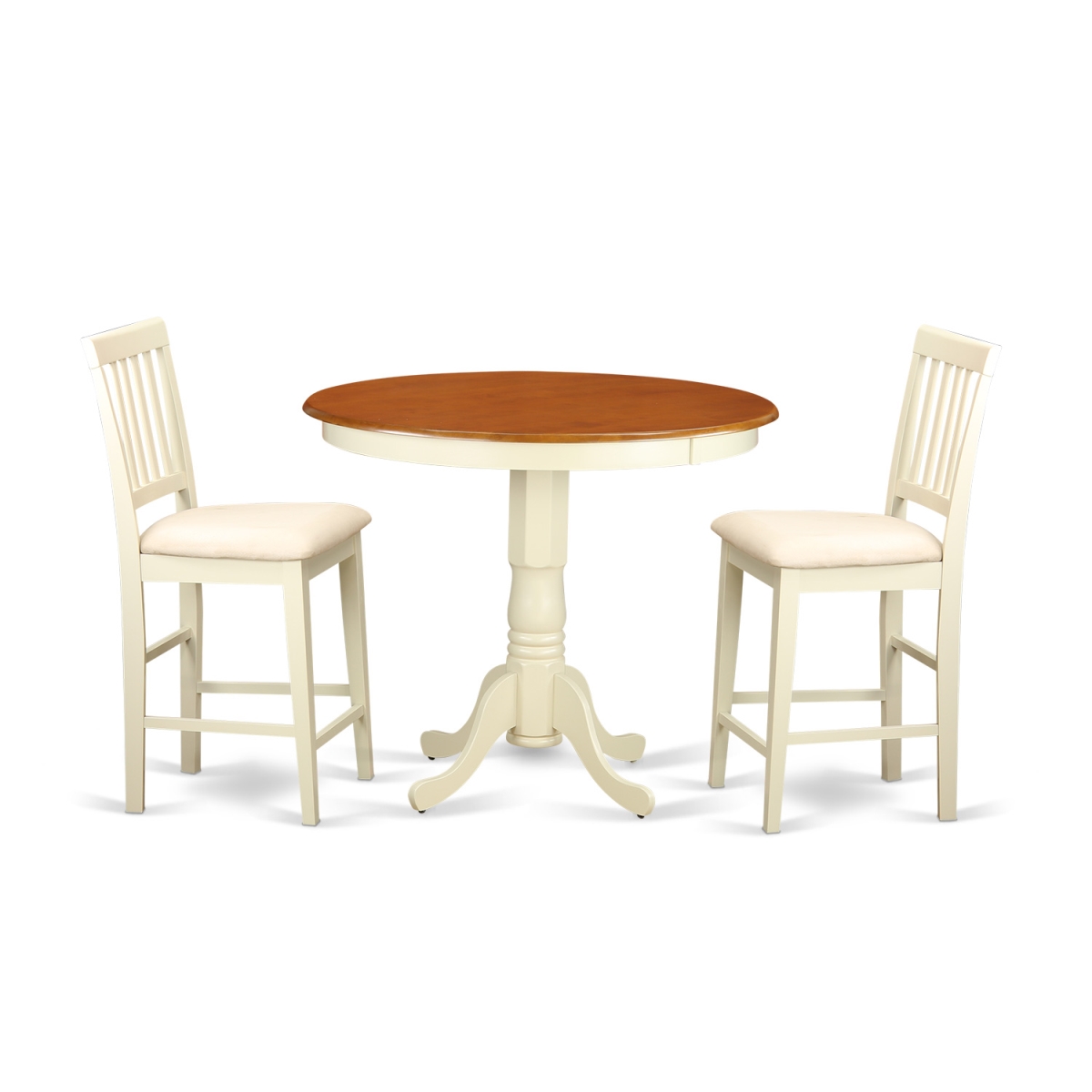 Counter Height Table & 2 Chairs, White Finish