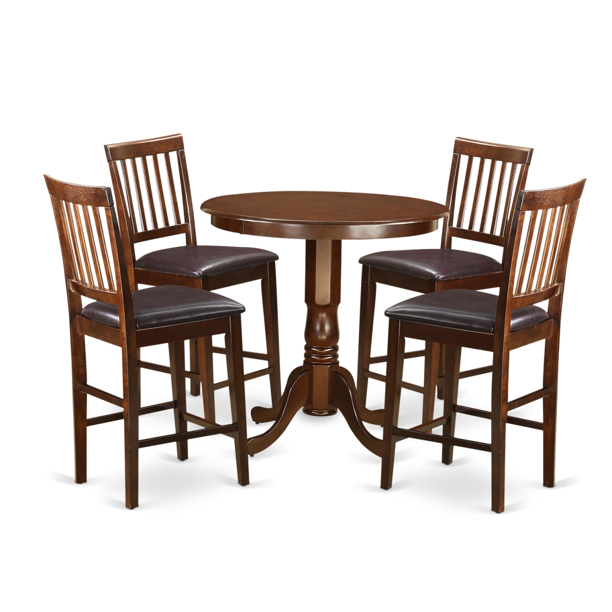 High Table & 4 Bar Stools with Backs, Jackson