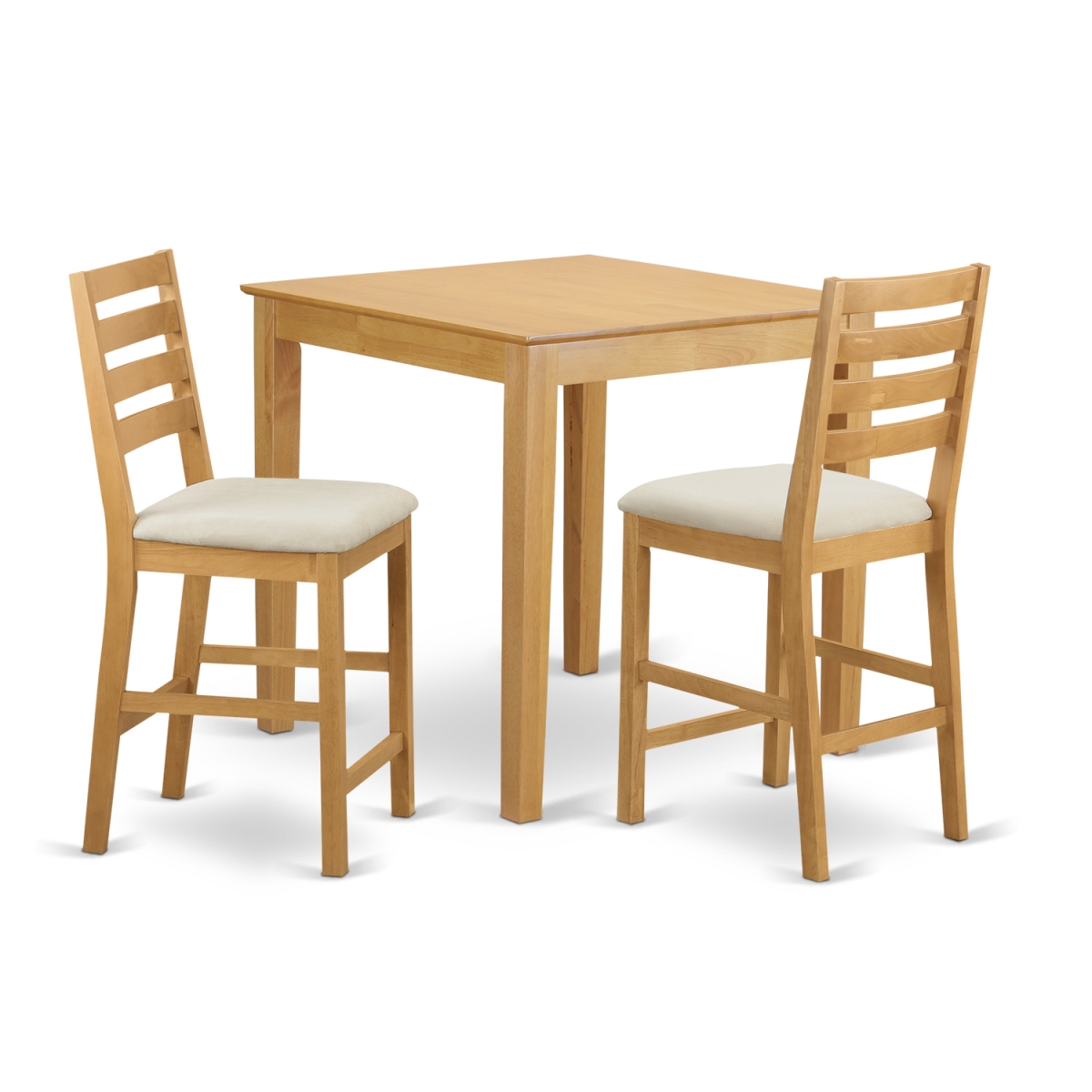 PBCF3-OAK-C Counter Height Pub Set - Table & 2 Chairs, Oak