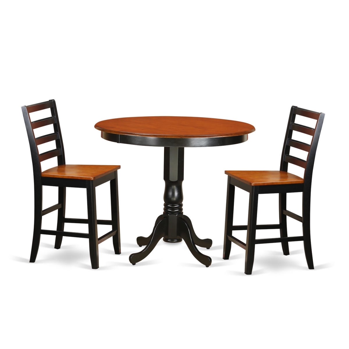 Counter Height Dining Table & 2 Room Chairs, Black Finish