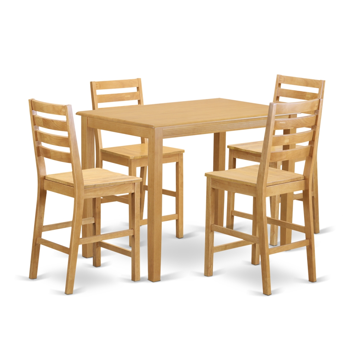 Picture of East West Furniture YACF5-OAK-W Yarmouth Counter Height Pub Table & 4 Kitchen Chairs, Oak