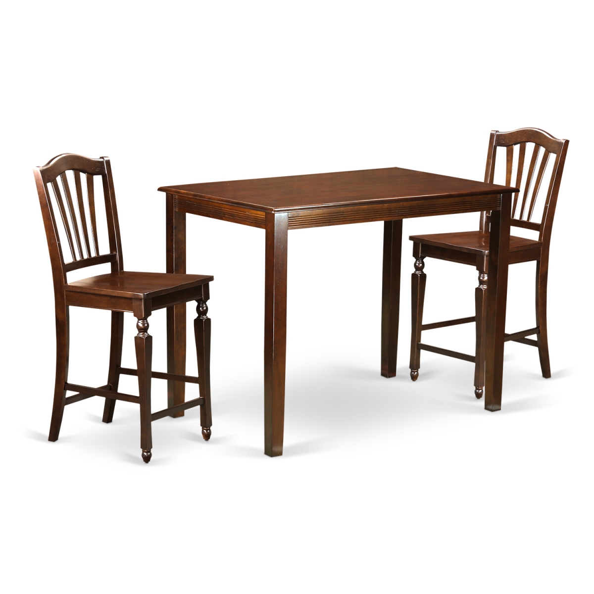 Picture of East West Furniture YACH3-MAH-W Counter Height Dining Table & 2 Bar Stools, Yarmouth